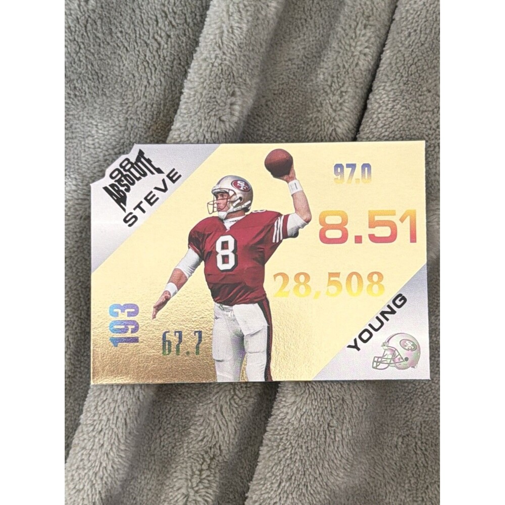 1998 Playoff Absolute SSD - Statistically Speaking Steve Young #8
